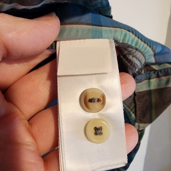 The North Face Men's Blue Plaid Short Sleeve Outdoor Hiking‎ Shirt Button Front - Picture 6 of 12